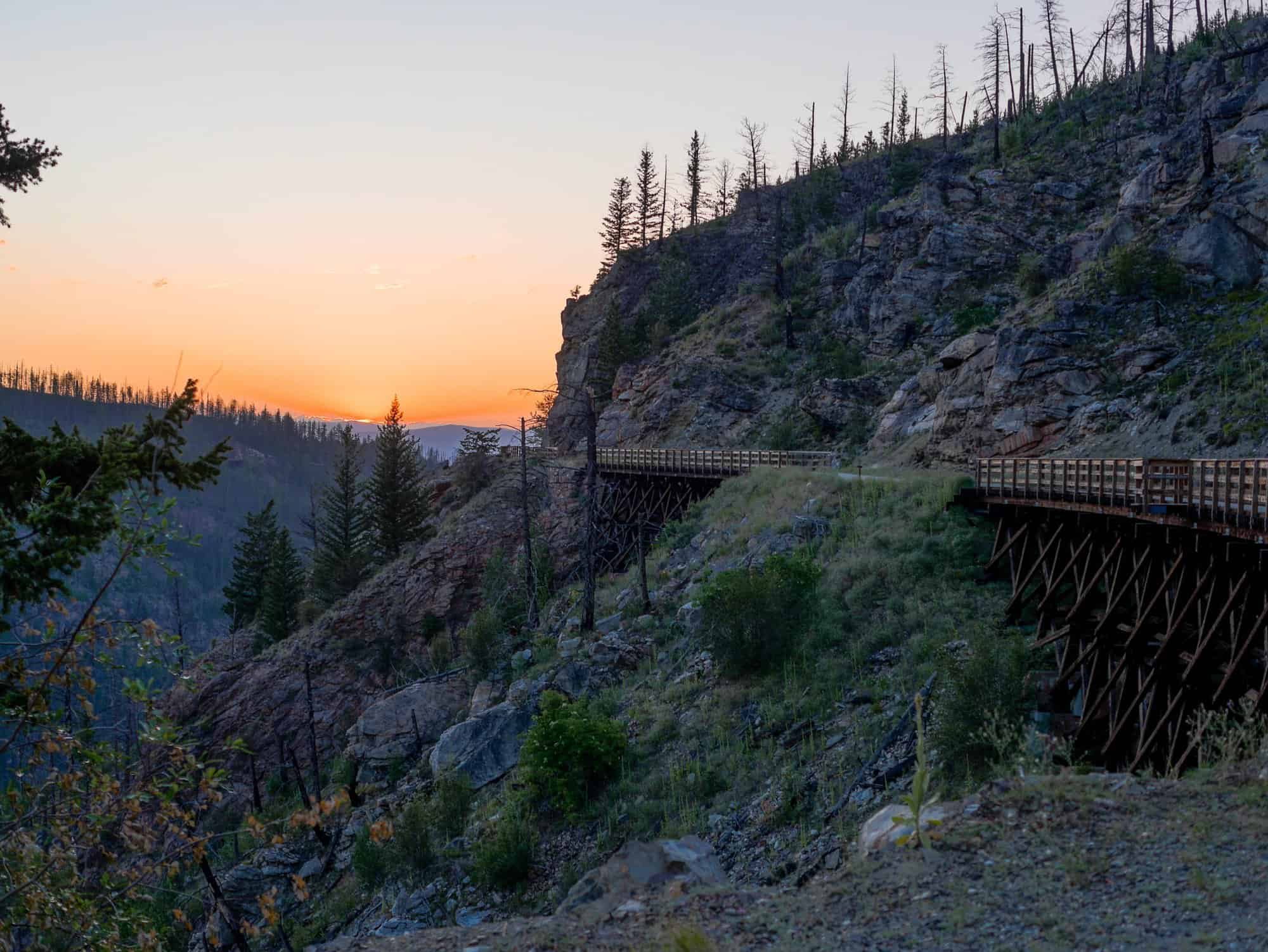 An Evening Ride Along the Myra Canyon Trestles