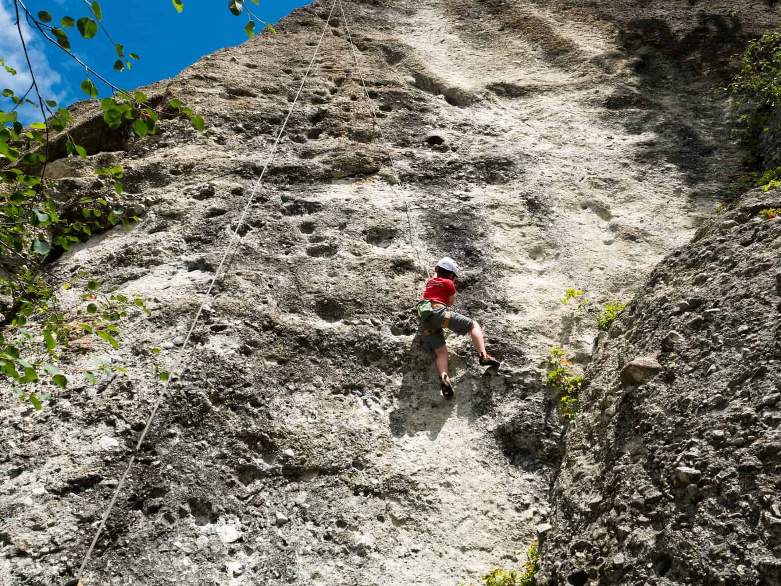 Rock Climbing with Kids at Mt. Boucherie in West Kelowna