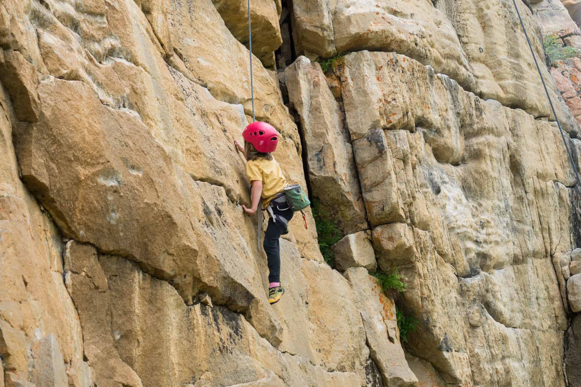 Rock Climbing with Kids in Jasper National Park, AB