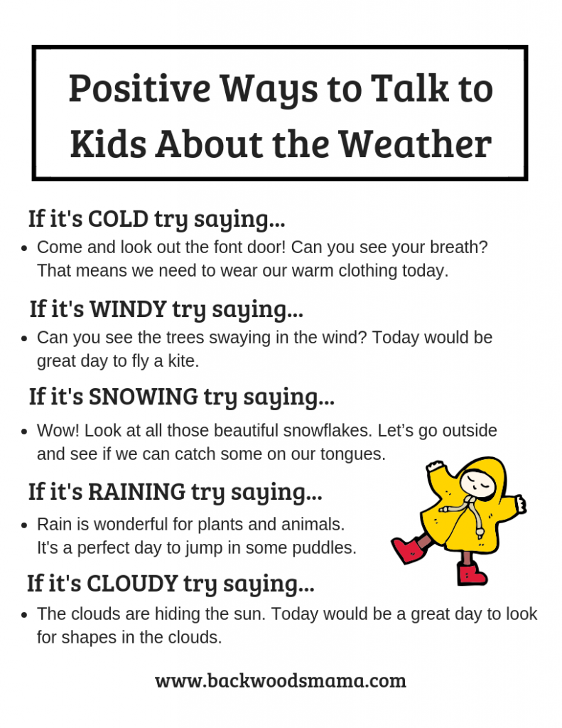 Positive Ways to Talk to Kids About the Weather by Backwoods Mama