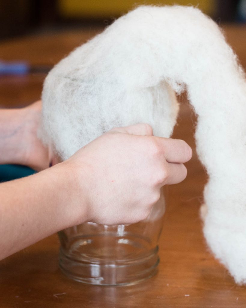 How To Make a Wet Felted Mason Jar Lantern by Backwoods Mama