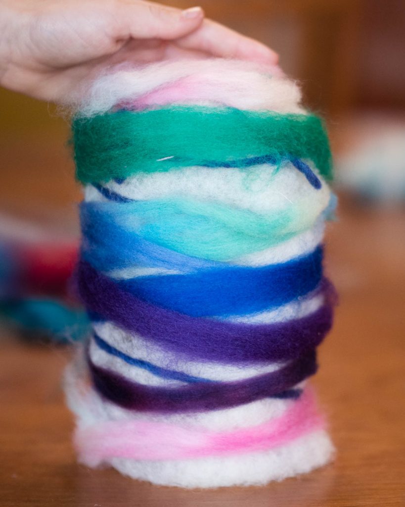 How To Make a Wet Felted Mason Jar Lantern by Backwoods Mama