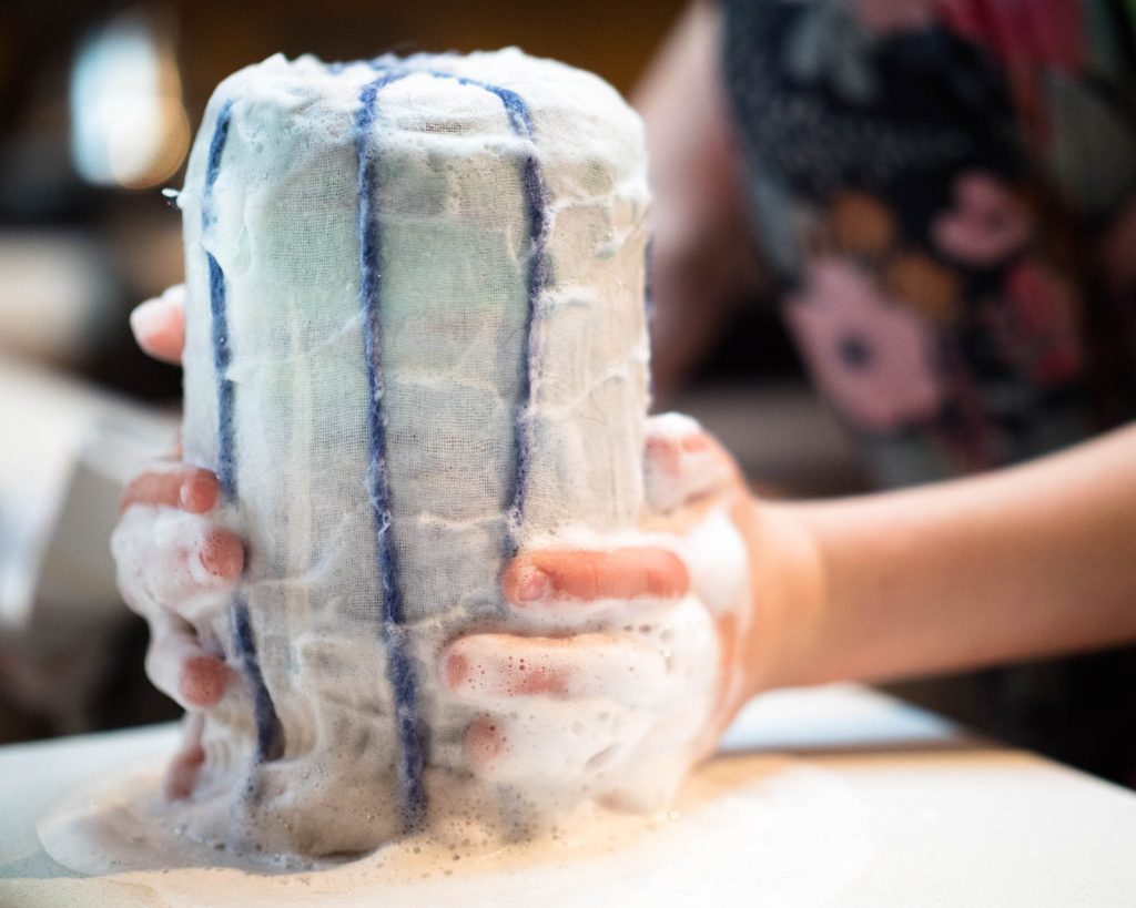 How To Make a Wet Felted Mason Jar Lantern by Backwoods Mama