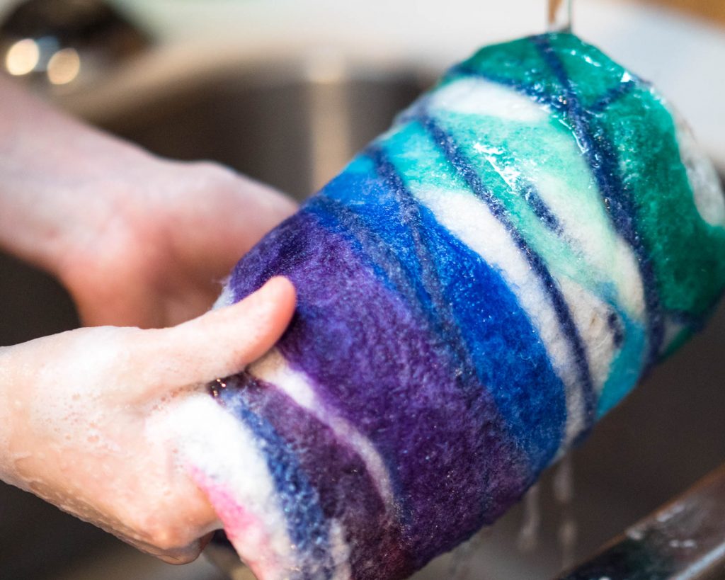 How To Make a Wet Felted Mason Jar Lantern by Backwoods Mama