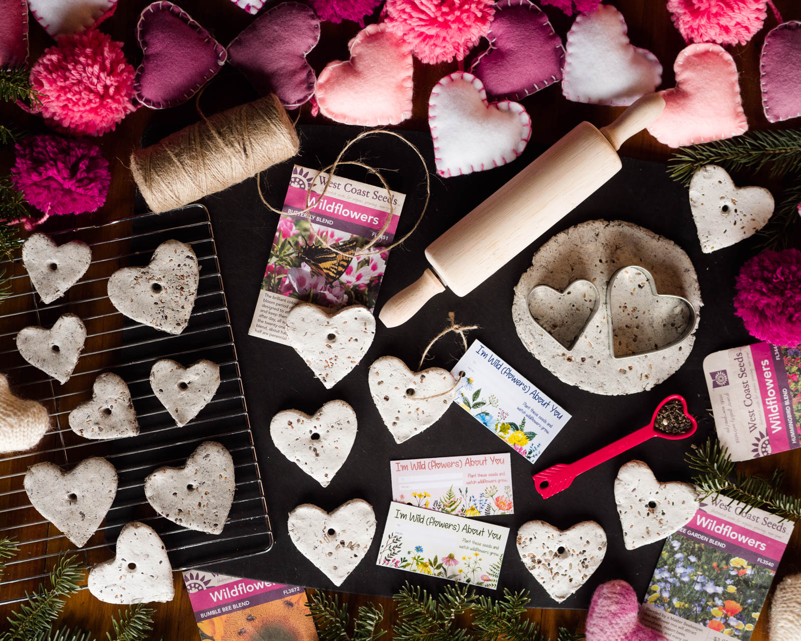 How to Make Heart Shaped Wildflower Seed Bombs (+ Printable Tags)