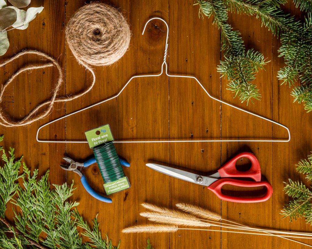 How to Make a Heart Wreath with a Wire Hanger and Foraged Materials by Backwoods Mama
