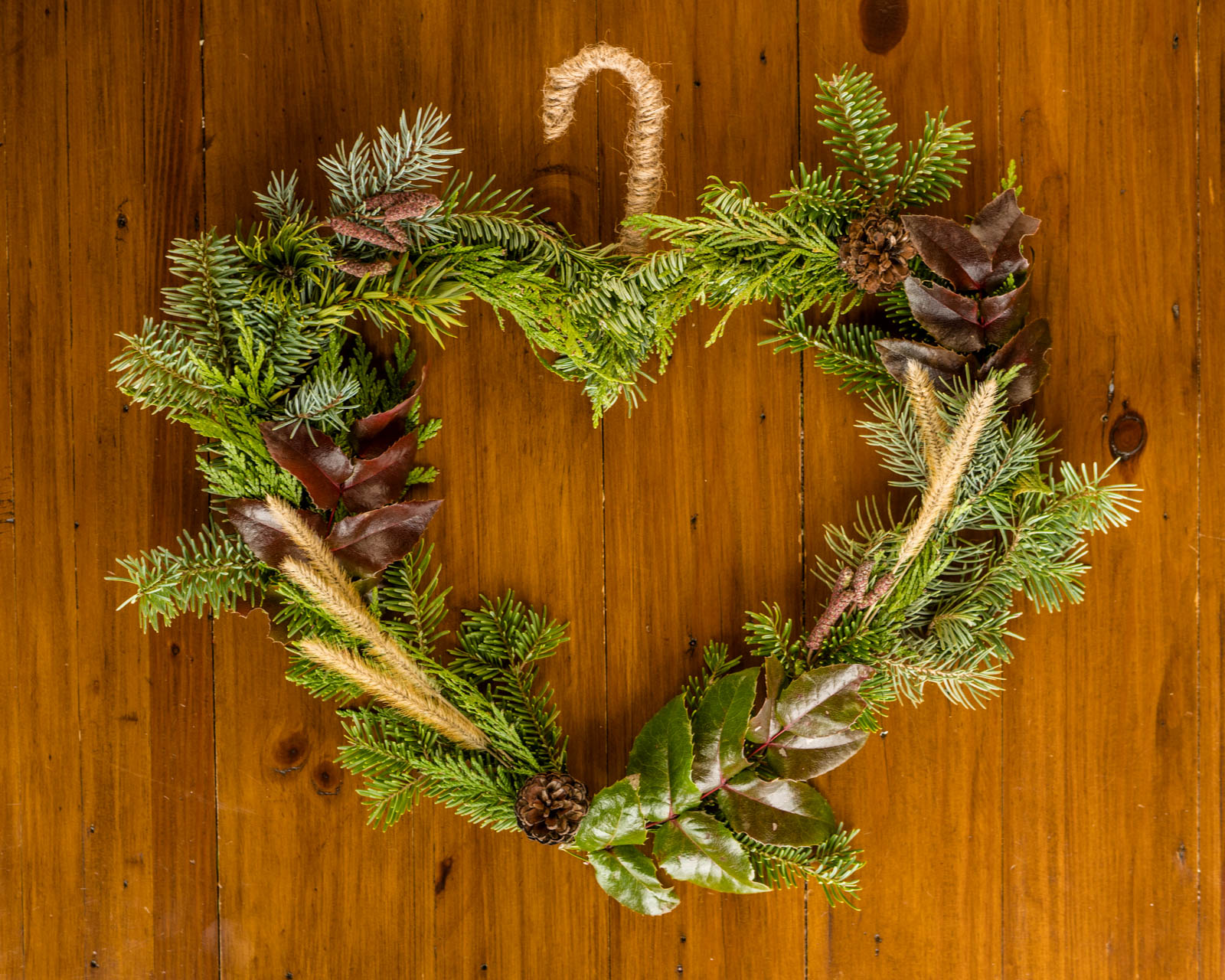 How to Make a Heart Wreath with a Wire Hanger and Foraged Materials