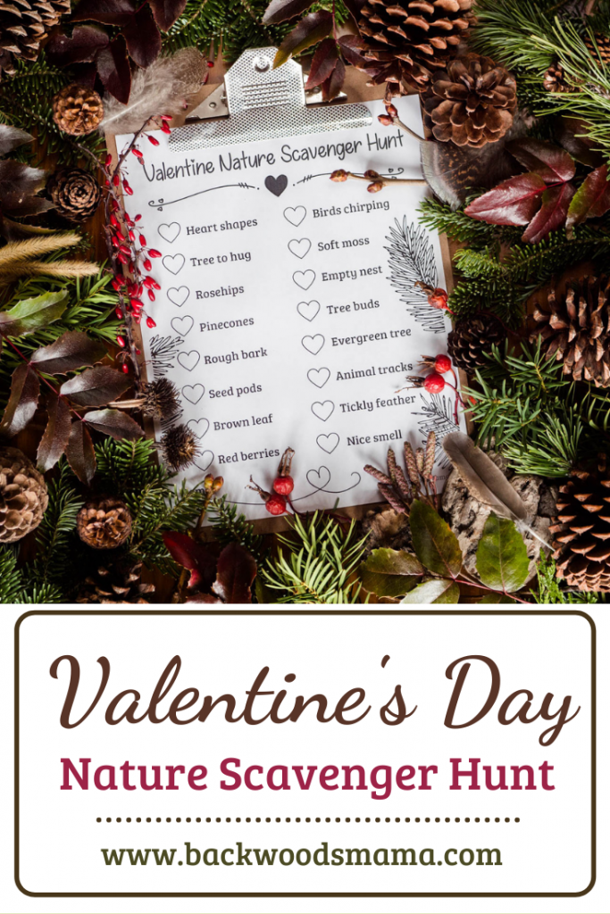 Valentine's Day Nature Scavenger Hunt (+ Free Printable) by Backwoods Mama