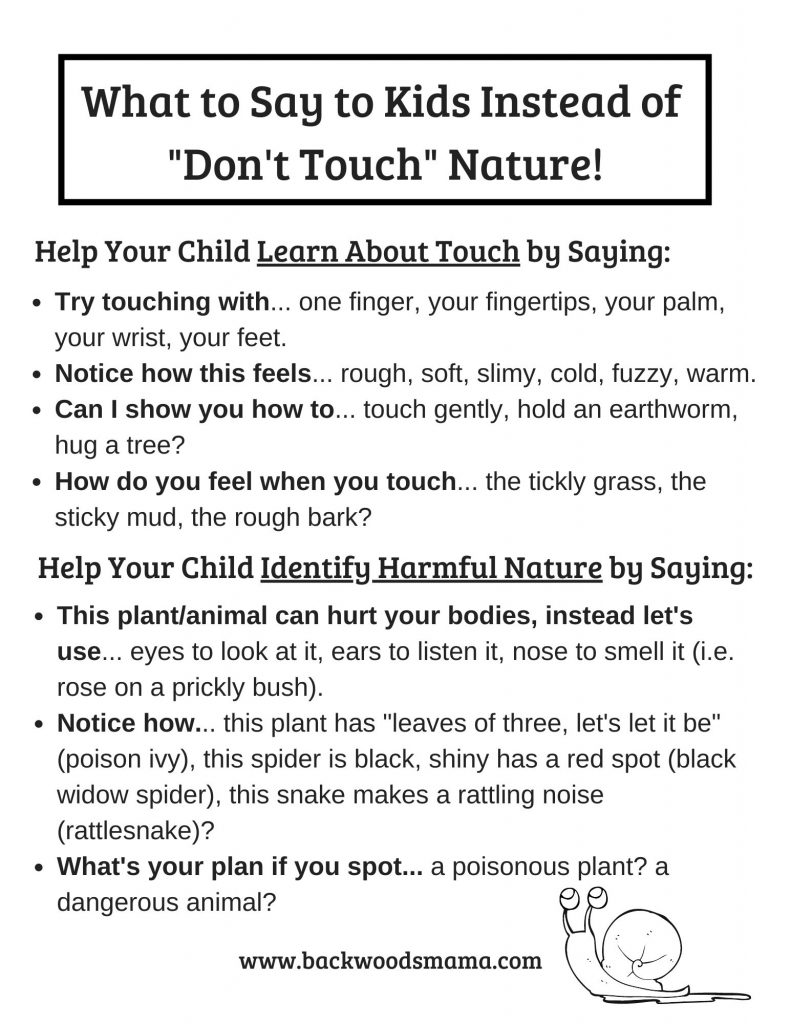 Stop Telling Kids "Don't Touch!" in Nature and What to Say Instead by Backwoods Mama