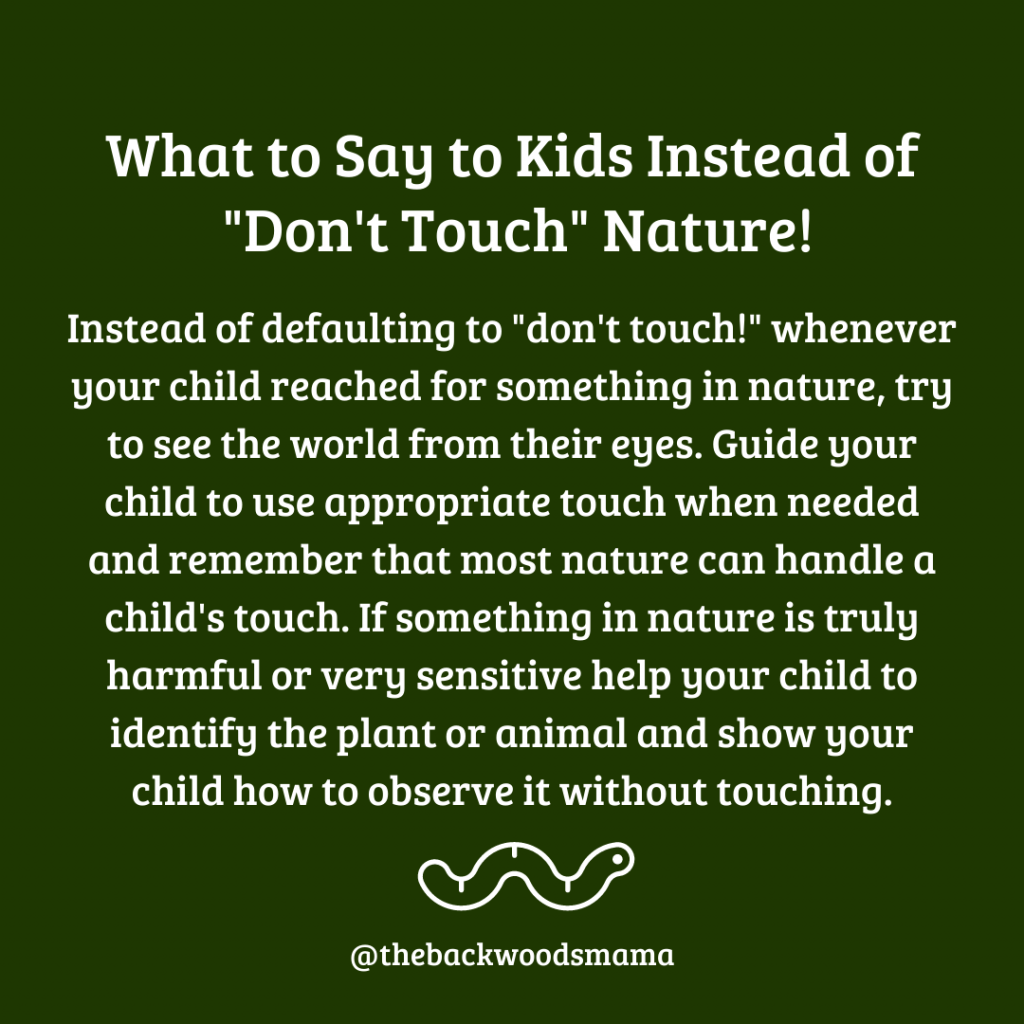 Stop Telling Kids "Don't Touch!" in Nature and What to Say Instead by Backwoods Mama